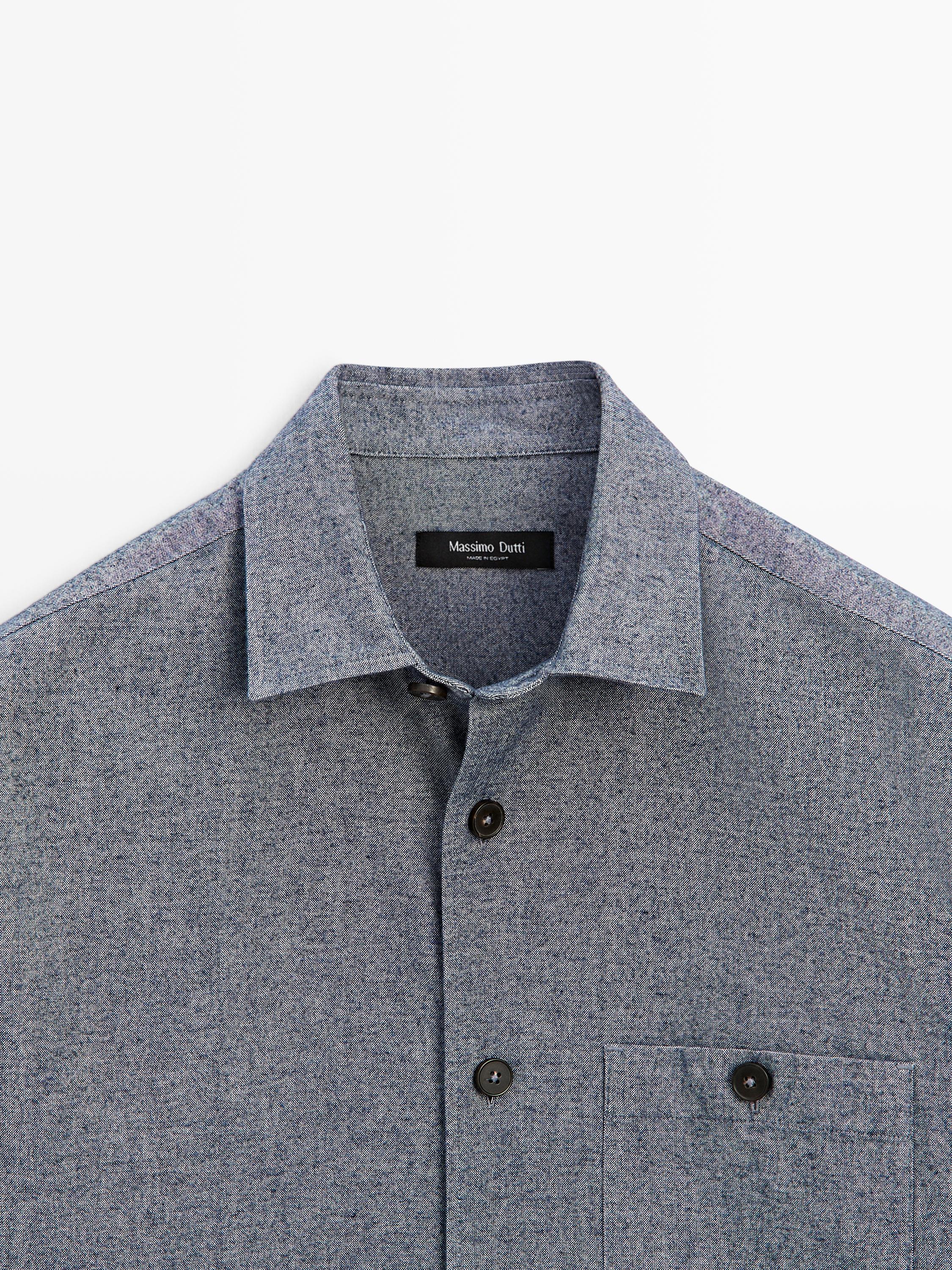 Melange overshirt with pocket